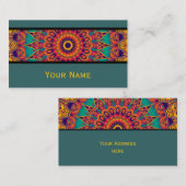 Kaleidoskop-Fraktal - Tattoo II + Ihr Text Visitenkarte (Vorne/Hinten)