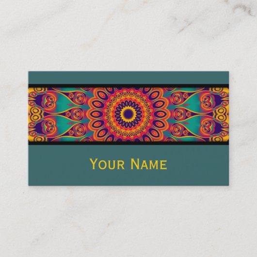 Kaleidoskop-Fraktal - Tattoo II + Ihr Text Visitenkarte (Vorderseite)