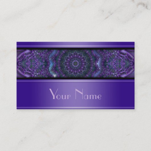 Kaleidoskop-FraktalMandala V + Ihr Text Visitenkarte (Vorderseite)
