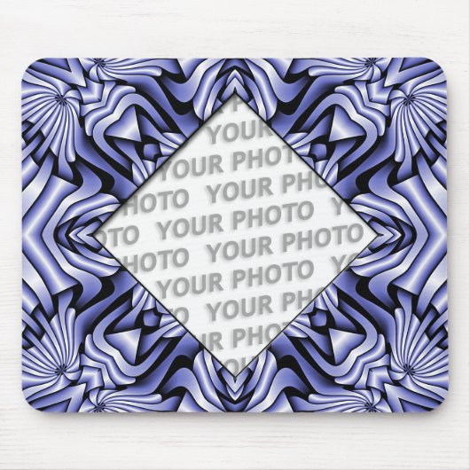 Kaleidoskop frameART - blau + Ihr Foto & Text Mousepad (Vorne)