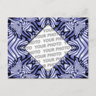 Kaleidoskop frameART - blau + Ihr Foto & Text Postkarte