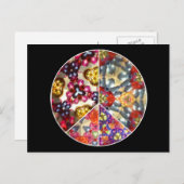 Kaleidoskop Friedenszeichen Postkarte (Vorne/Hinten)
