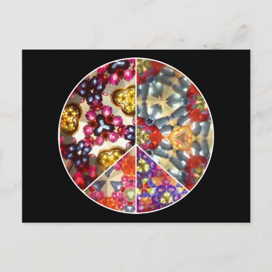 Kaleidoskop Friedenszeichen Postkarte (Vorderseite)