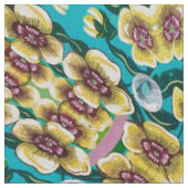 Kaleidoskop Gelbe Blumen Stoff (Nahaufnahme)