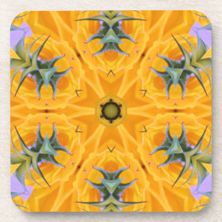 Kaleidoskop Gelbe Sonnenblumenblätter Getränkeuntersetzer