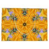 Kaleidoskop Gelbe Sonnenblumenblätter Große Geschenktüte (Rückseite)