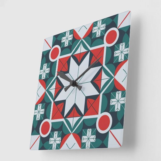 Kaleidoskop gemustert quadratische wanduhr (Winkel)
