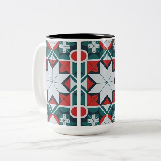 Kaleidoskop gemustert zweifarbige tasse (Vorderseite Links)
