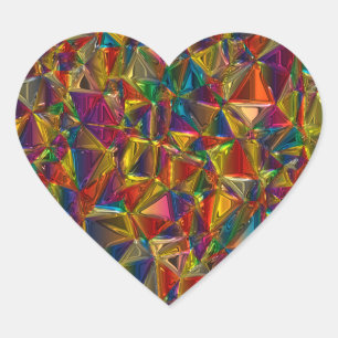 Kaleidoskop Gestaltkleber aus gebettetem Glas Herz-Aufkleber
