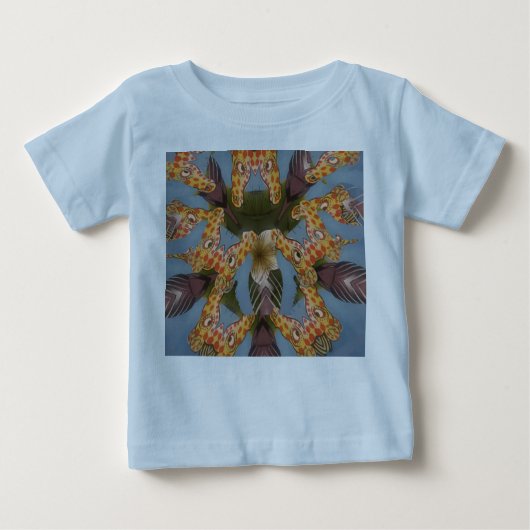 Kaleidoskop Giraffe Mandala: Abstrakte Safari Art Baby T-shirt (Vorderseite)