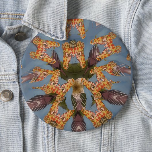 Kaleidoskop Giraffe Mandala: Abstrakte Safari Art Button (Beispiel)