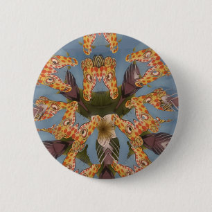 Kaleidoskop Giraffe Mandala: Abstrakte Safari Art Button