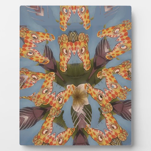 Kaleidoskop Giraffe Mandala: Abstrakte Safari Art Fotoplatte (Vorderseite)