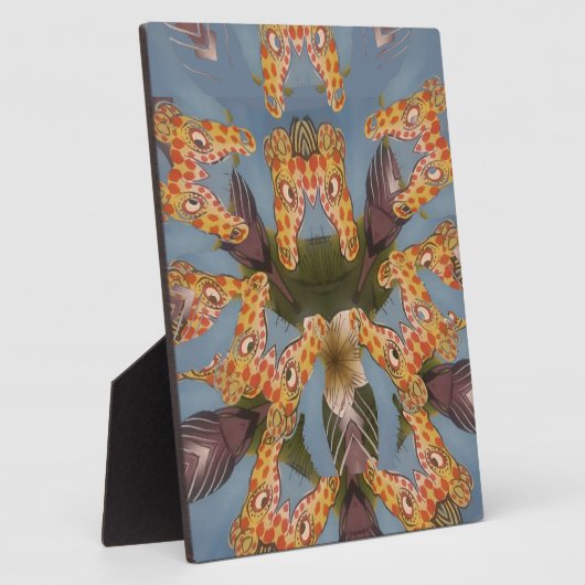 Kaleidoskop Giraffe Mandala: Abstrakte Safari Art Fotoplatte (Seite)