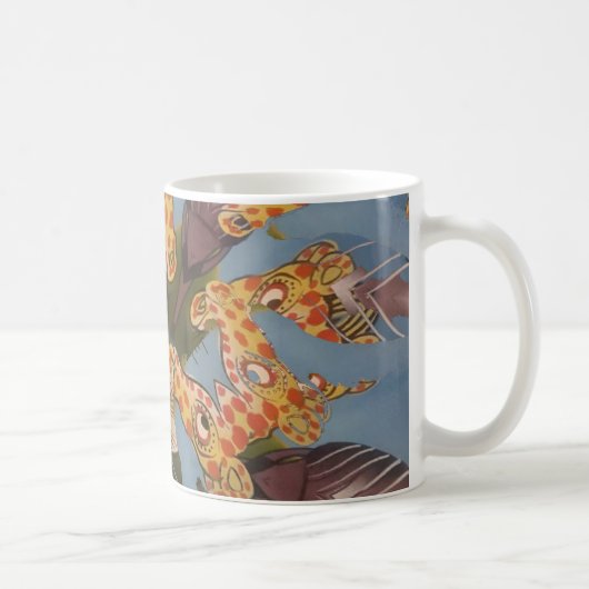 Kaleidoskop Giraffe Mandala: Abstrakte Safari Art Kaffeetasse (Rechts)