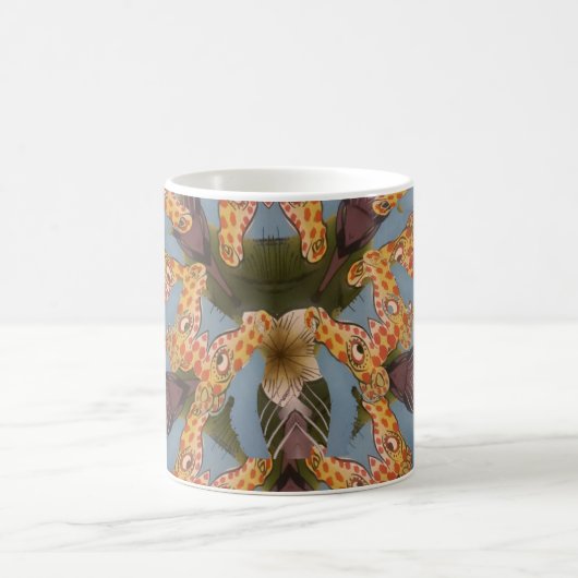 Kaleidoskop Giraffe Mandala: Abstrakte Safari Art Kaffeetasse (Mittel)