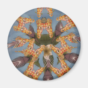 Kaleidoskop Giraffe Mandala: Abstrakte Safari Art Magnet