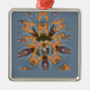 Kaleidoskop Giraffe Mandala: Abstrakte Safari Art Ornament Aus Metall