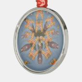 Kaleidoskop Giraffe Mandala: Abstrakte Safari Art Ornament Aus Metall (Links)