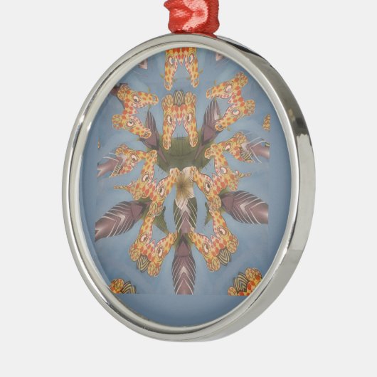 Kaleidoskop Giraffe Mandala: Abstrakte Safari Art Ornament Aus Metall (Links)