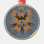 Kaleidoskop Giraffe Mandala: Abstrakte Safari Art Ornament Aus Metall (Vorne)