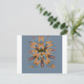 Kaleidoskop Giraffe Mandala: Abstrakte Safari Art Postkarte (Stehend Vorderseite)