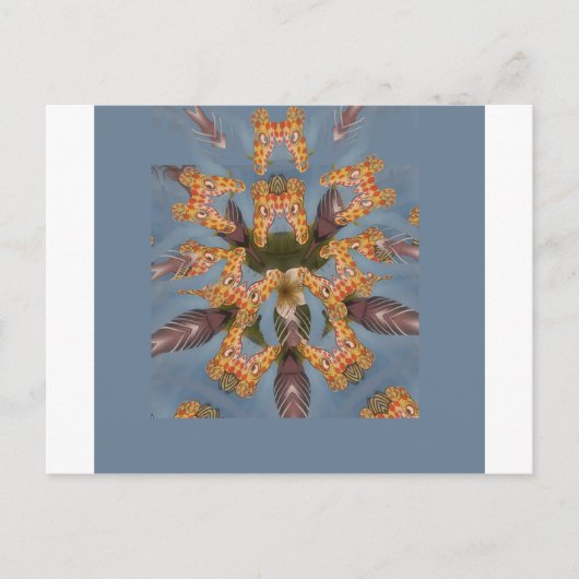 Kaleidoskop Giraffe Mandala: Abstrakte Safari Art Postkarte (Vorderseite)