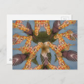Kaleidoskop Giraffe Mandala: Abstrakte Safari Art Postkarte (Vorne/Hinten)