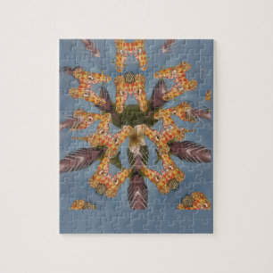 Kaleidoskop Giraffe Mandala: Abstrakte Safari Art Puzzle