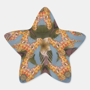 Kaleidoskop Giraffe Mandala: Abstrakte Safari Art Stern-Aufkleber