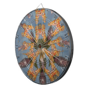 Kaleidoskop-Giraffen-Mandala: Abstrakte Safari-Kun Dartscheibe