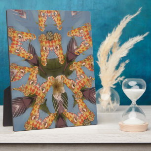 Kaleidoskop-Giraffen-Mandala: Abstrakte Safari-Kun Fotoplatte