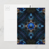 Kaleidoskop Golden Blue Postkarte (Vorne/Hinten)