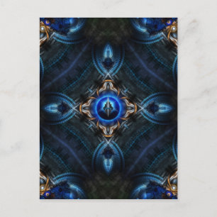 Kaleidoskop Golden Blue Postkarte