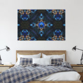 Kaleidoskop Golden Blue x75 Canvas Print Leinwanddruck (Insitu (Schlafzimmer))