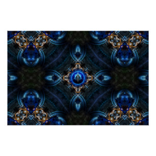 Kaleidoskop Golden Blue x75 Perfect Poster