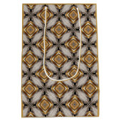 Kaleidoskop Golden Bronze Muster Mittlere Geschenktüte (Rückseite)