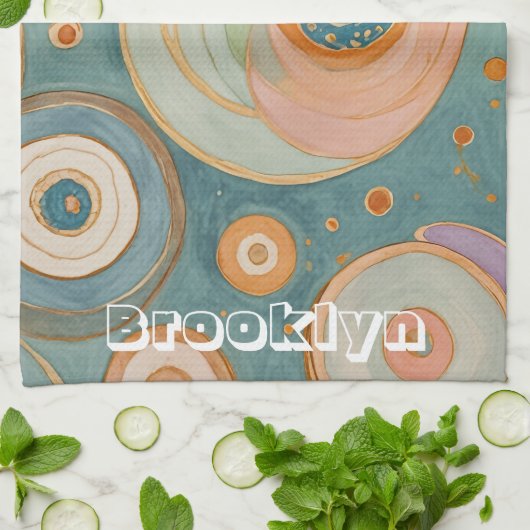 Kaleidoskop Harmonie: Die wirbeligen, pastellfarbe Geschirrtuch (Gefaltet)