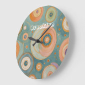 Kaleidoskop Harmonie: Die wirbeligen, pastellfarbe Große Wanduhr (Winkel)