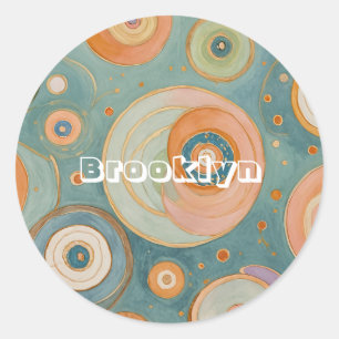 Kaleidoskop Harmonie: Die wirbeligen, pastellfarbe Runder Aufkleber