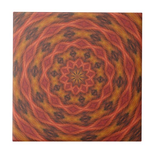 Kaleidoskop Herbstfarben Fliese (Vorderseite)