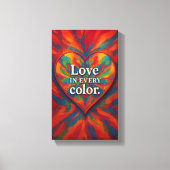 Kaleidoskop Herz-Leinwand | Rainbow Abstrakte Lieb Leinwanddruck (Vorderseite)