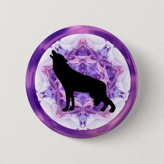 Kaleidoskop-Heulenwolf Button (Vorderseite)