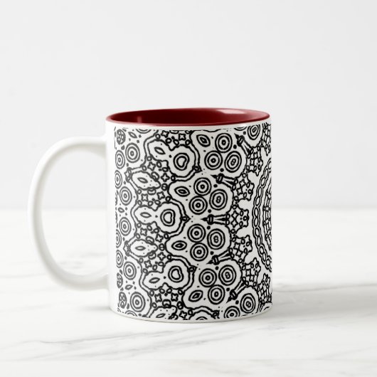 Kaleidoskop-Hibiskus-Tasse Zweifarbige Tasse (Links)