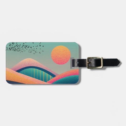 Kaleidoskop Hügel Landschaft Gepäckanhänger (Vorderseite horizontal)