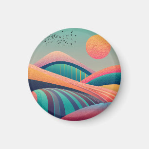 Kaleidoskop Hügel Landschaft Magnet