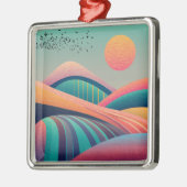 Kaleidoskop Hügel Landschaft Ornament Aus Metall (Links)