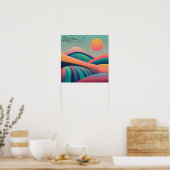 Kaleidoskop Hügel Landschaft Poster (Küche)