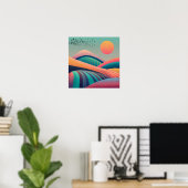 Kaleidoskop Hügel Landschaft Poster (Heimbüro)