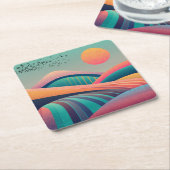 Kaleidoskop Hügel Landschaft Rechteckiger Pappuntersetzer (angewinkelt)